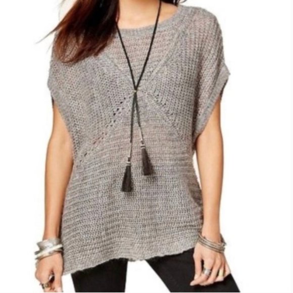 Free People Tops - Free People Wool Mohair Linen Blend Tatiana Pullover Gray Knit Top sz XS